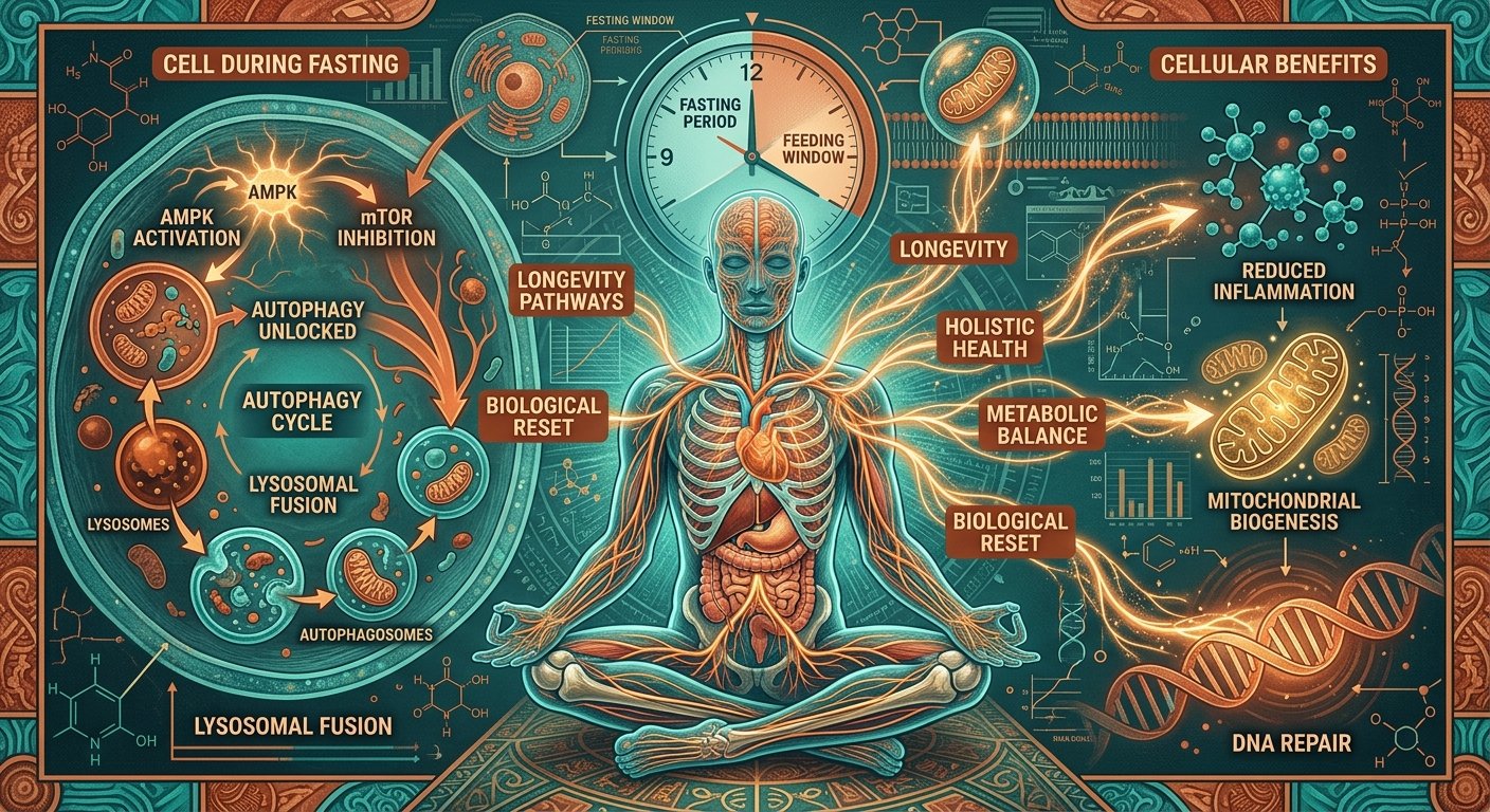 El Interruptor Maestro de la Longevidad: Cómo el Ayuno Intermitente Desata la Autofagia para Reiniciar Tu Biología
