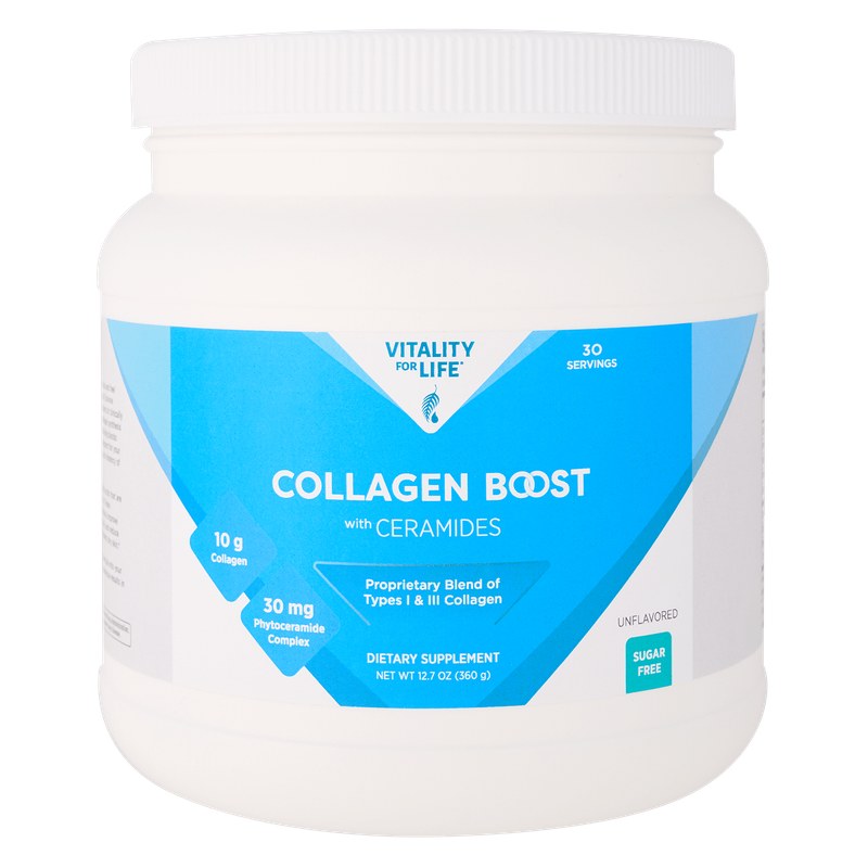 Collagen Boost con ceramidas de Vitality for Life, producto oficial de Melaleuca