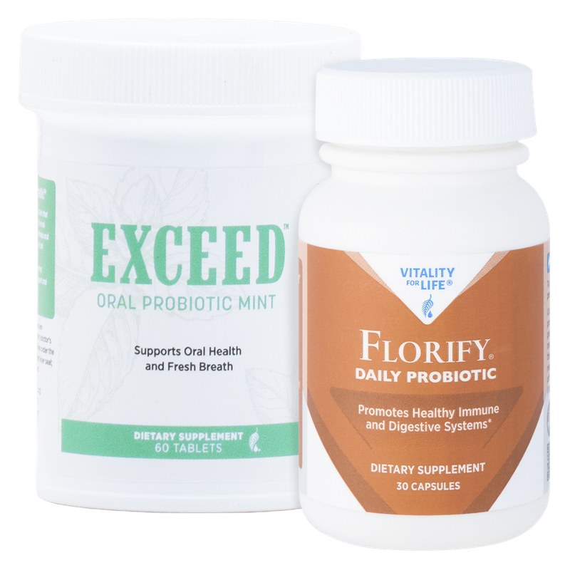Conjunto de mentas probióticas Exceed® y Florify, producto oficial de Melaleuca
