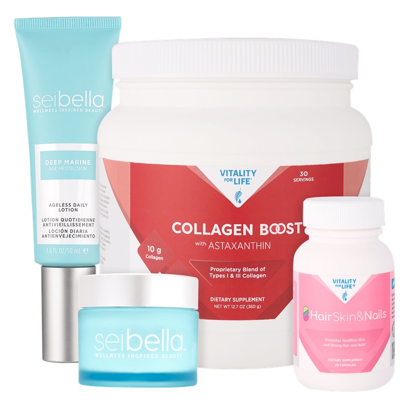 Conjunto antienvejecimiento con colágeno, producto oficial de Melaleuca